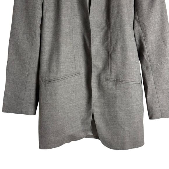 Eileen Fisher Gray Long Open Front Collarless Office Blazer Jacket Size Small - Picture 4 of 6